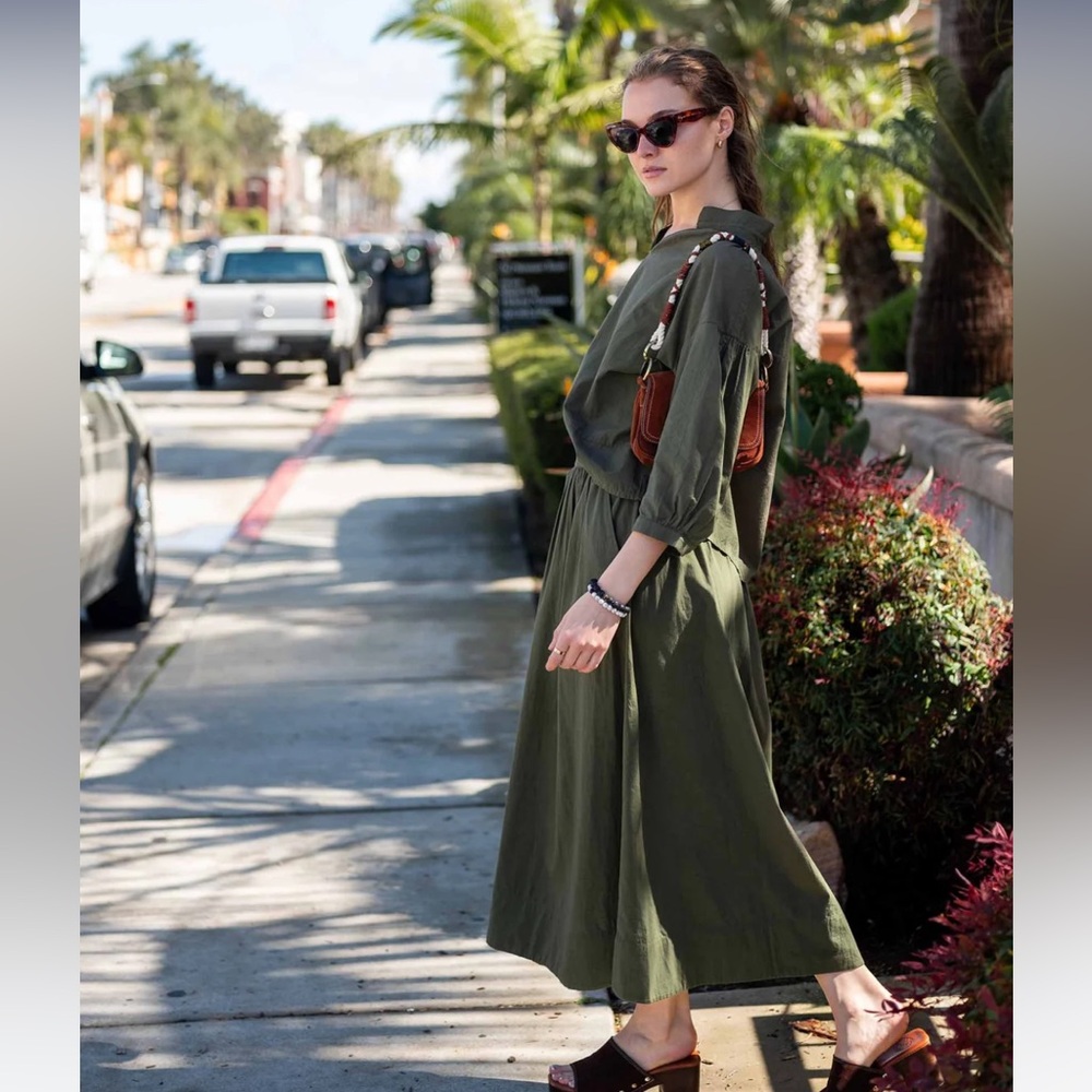 Voyageur by MERSEA Olive Green Maxi Skirt - Women's Flowing Casual Skirt S